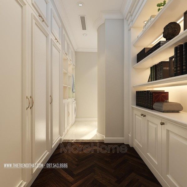 Khu vực kệ tủ đồ chung cư Hei Tower 